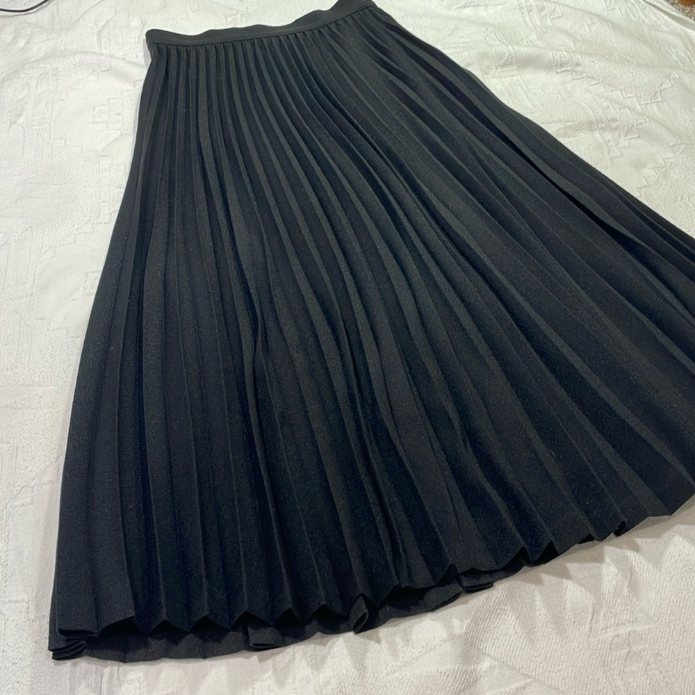 Vintage Pleated Maxi Pleated Full Skirt Black SK & Co. 80’s 90’s Size 6